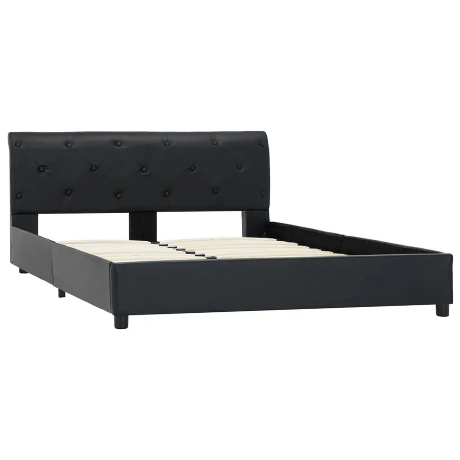 vidaXL Bettgestell aus Kunstleder in Schwarz mit Maßen von Breite: 120 cm und Länge: 200 cm - Bild 2