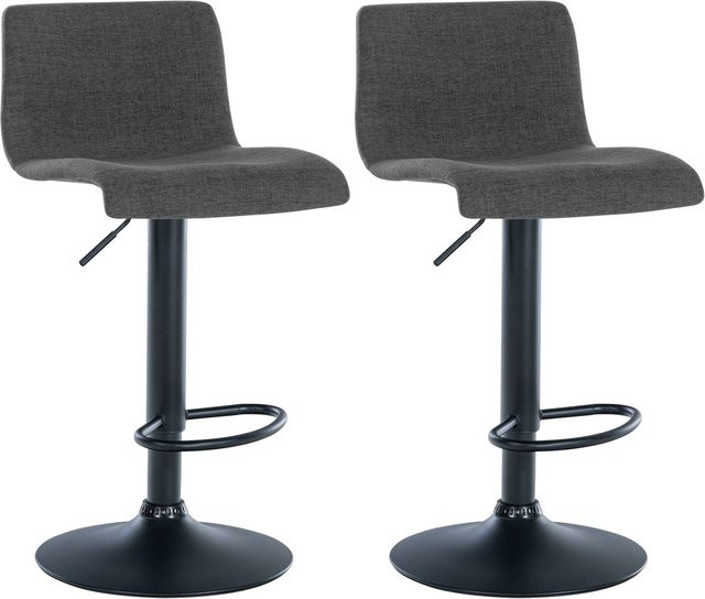 2er Set CLP Barhocker Branford modern aus Stoff und Kunststoff mit integrierter Fußstütze und Höhenverstellung - Bild 1