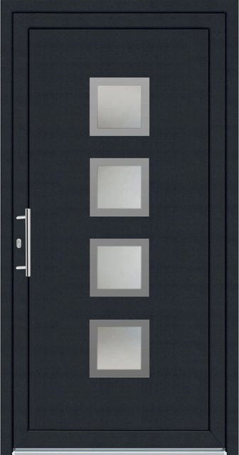 Panto Kunststoff-Haustür K025 mit Glaseinsatz Weiß-Anthrazit B: 100 cm, H: 200 cm, DIN Links - Bild 1
