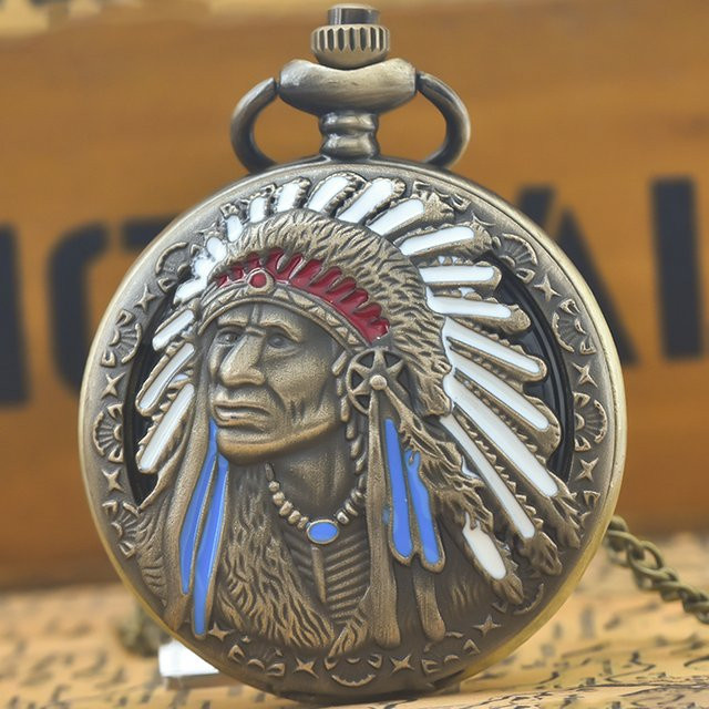 Wecin Taschenuhr-Halskette, Quarz, Bronze, Unisex - Bild 1