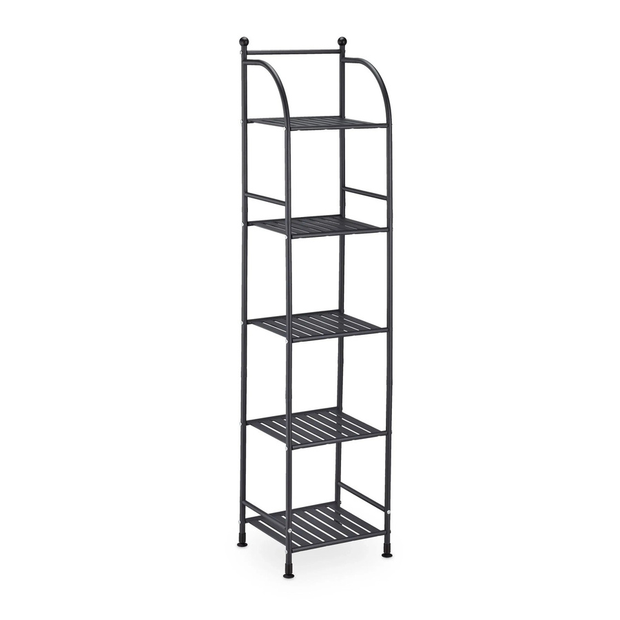 Relaxdays Standregal aus Metall in Schwarz mit 5 Ablagen, H x B x T: 145 x 33 x 28 cm - Bild 2