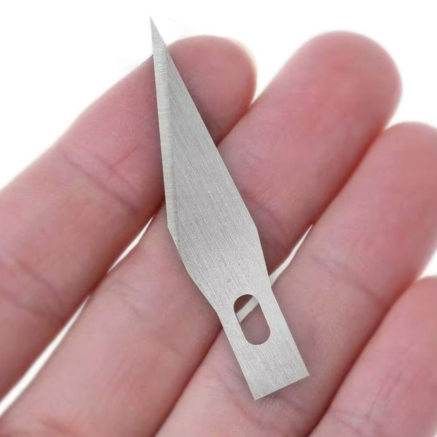 50 Stück Messerersatzklingen Typ #11 aus Stahl in Silber für Hobby, Präzisionsschnitzerei und Handwerk - Bild 2