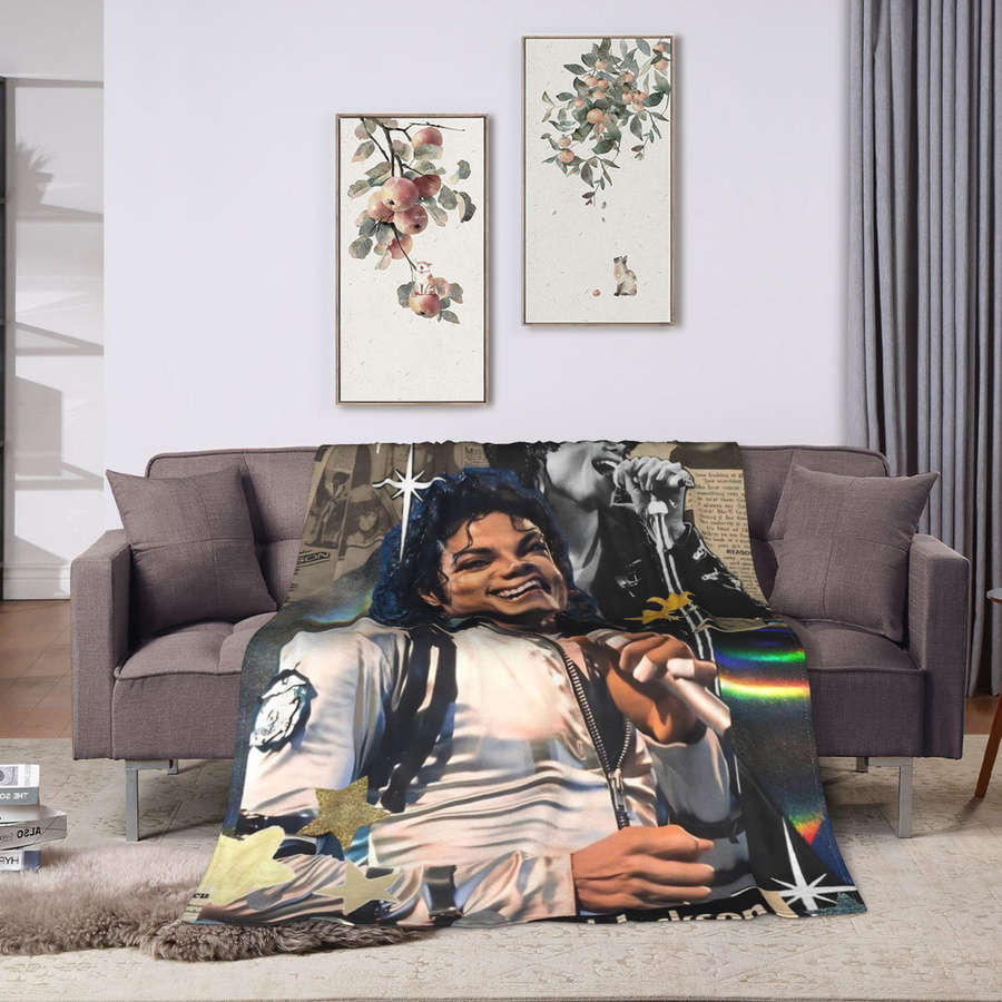Mfoever Flanell Decke Michael Jackson King Of Pop Motiv, Flauschige Tagesdecke Multicolour, Breite: 76,2 cm, Tiefe: 101,6 cm - Bild 1