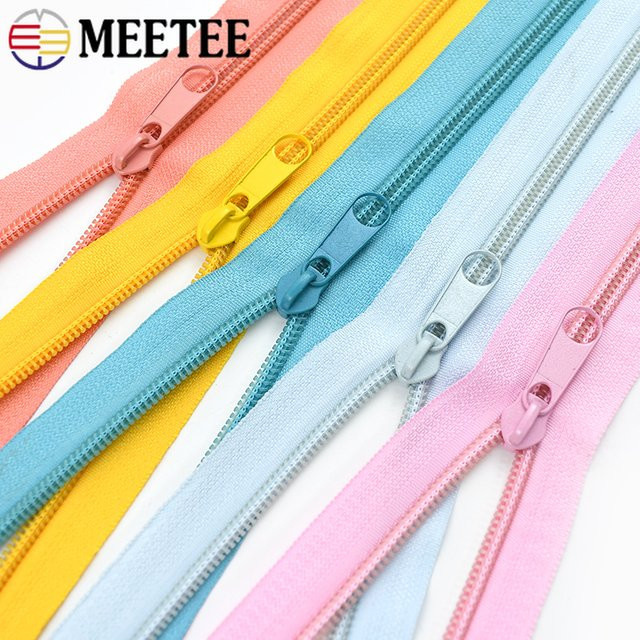 Meetee Nylon-Reißverschluss Set mit Schiebern für Taschen und Kleidung, Reparaturset, verschiedene Farben - Bild 1