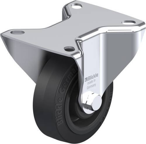 Blickle Bockrolle B-POEV 80R in Schwarz und Silber mit Stahlgehäuse, Rad-Durchmesser: 80 mm, Tragfähigkeit: 140 kg - Bild 1