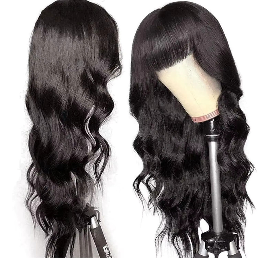 Dula A Hair Body Wave Perücke mit Pony, Brasilianisches Echthaar - Bild 2