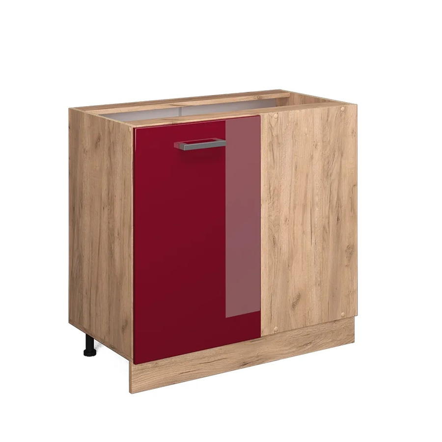 Vicco Eckunterschrank R-Line Küchenschrank in Eiche Bordeaux Hochglanz - Bild 3