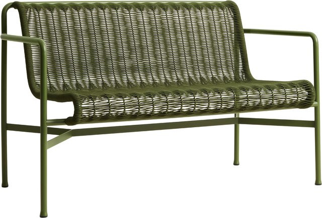 HAY Palissade Cord Dining Bench Essbank aus Stahl in Grün für den Außenbereich - Bild 1
