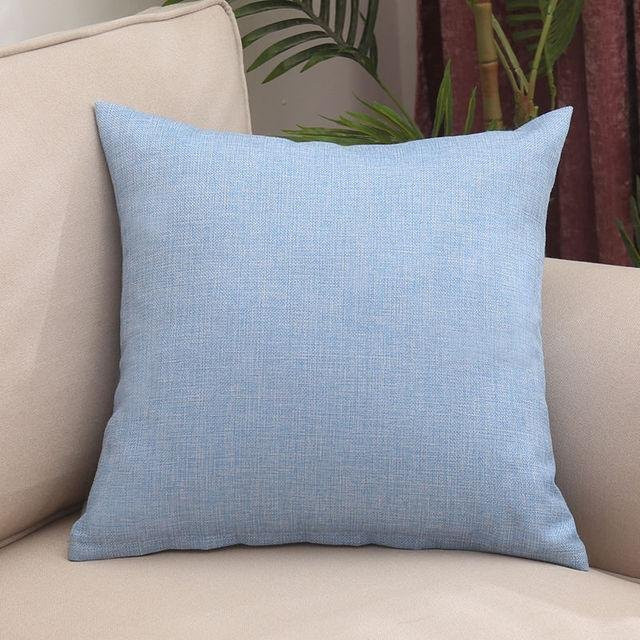 Yiran Furniture Wurfkissenbezug aus Leinenstoff in Blau, quadratisch, B/B: 55 x 55 cm - Bild 1