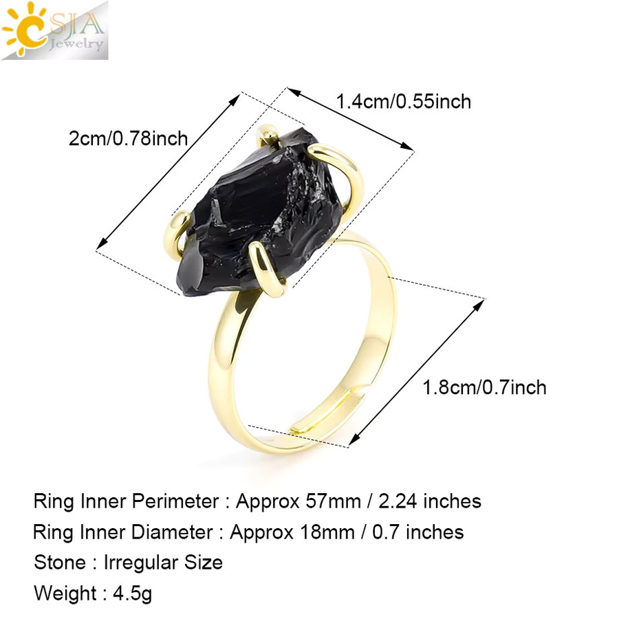 CSJA Ring, Citrin, Amethyst, Kristall, Gold Farbe, Damen - Bild 2