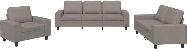 vidaXL 3-teilige Sofagarnitur modern in Taupe mit Stoffbezug und Armlehnen - Bild 1