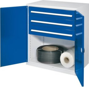 Kappes Schwerlastbeistellschrank Mod. 67 in Grau mit Doppelwandtüren, Regalböden, Schubladen und Schloss, H x B x T: 111 x 60 x 60 cm - Bild 1