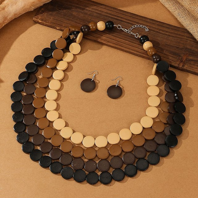 YEYULIN Schmuck-Set, Holz, Perlen, Bunt, Damen - Bild 1