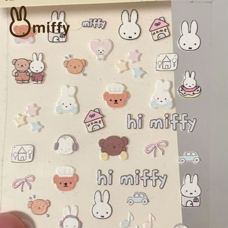 Miffy Boris Relief-Aufkleber wasserfest für DIY-Dekorationen, mehrfarbig - Bild 1