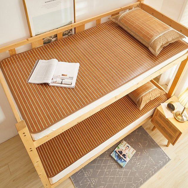 Reversible Bambusmatte von kmikli in Braun, gestreift, B/T: 80 x 190 cm - Bild 1
