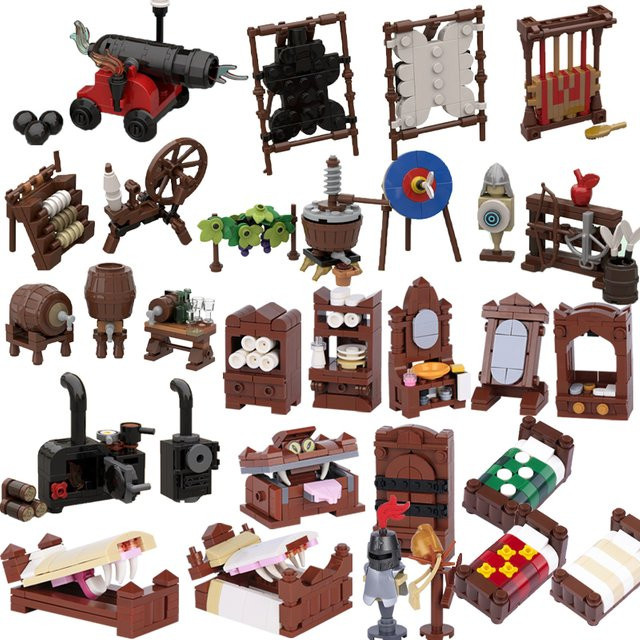 BRICKPANDA Mittelalterliche Szene Bausteine, Fantasy, Ritter, Bunt / Mehrfarbig, Silber - Bild 1