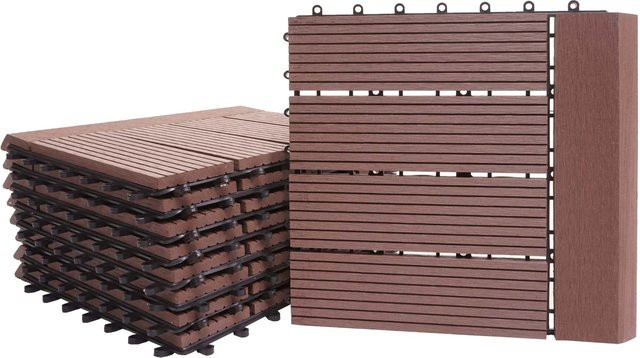 MCW WPC Bodenfliese Sarthe mit Abschluss in Holzoptik, Farbe Braun, 11 Stück à 30 x 30 cm, B/T: 30 x 30 cm - Bild 2