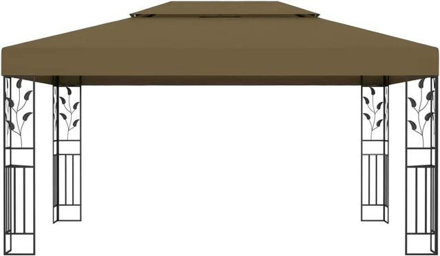 vidaXL Pavillon mit Doppeldach in Taupe, B/T: 400 x 300 cm - Bild 1