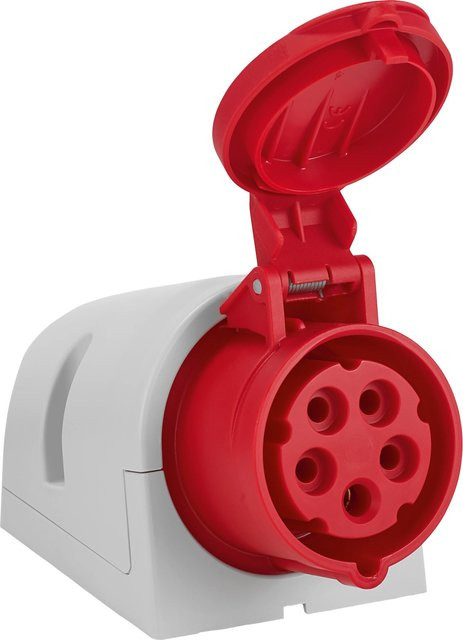 PCE CEE Wandsteckdose 5-polig IP44 16 A Rot Aufputz Montage aus Kunststoff - Bild 1