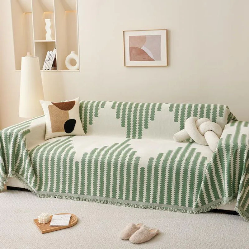 Super Six Sofabezug aus Chenille in Grün, Nordisch Schlichtes Design, B: 180 cm, T: 130 cm - Bild 2