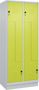 C+P Z-Spind Classic PLUS mit 4 Fächern, Sockel, Sicherheits-Drehriegel, Farbe: Grau/Grün, H x B x T: 195 x 80 x 50 cm - Bild 1