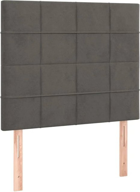 vidaXL LED Kopfteil aus Samt in Dunkelgrau mit integrierter Beleuchtung und USB-Anschluss, B/H/T: 128 x 118 x 5 cm oder 128 x 80 x 5 cm - Bild 1