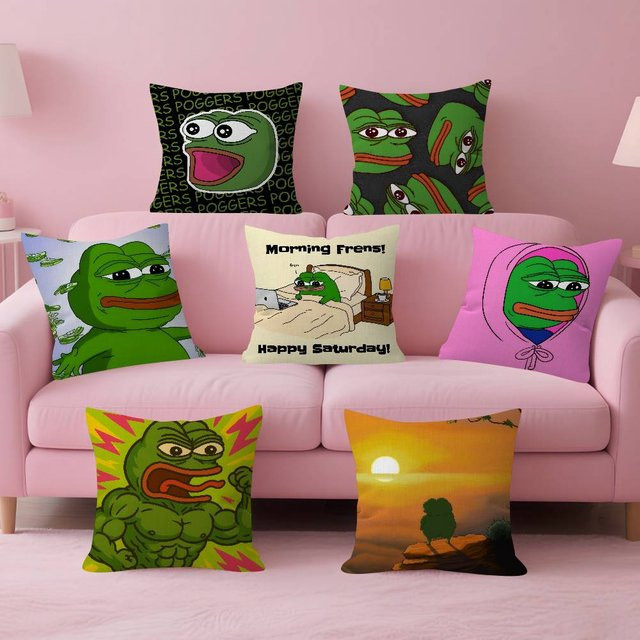 Personalisierter Kissenbezug Pepe der Frosch für das Kinderzimmer, quadratisch, Grün, Breite: 30 cm, Höhe: 30 cm - Bild 1