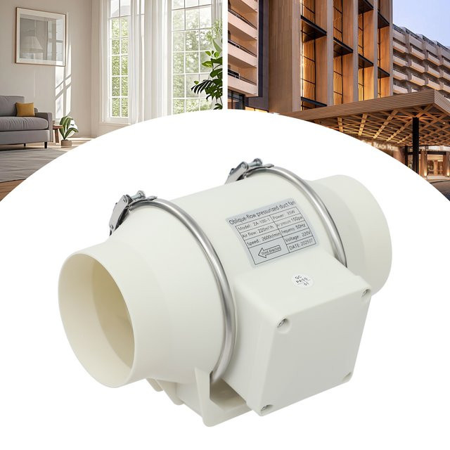Bymaocar Inline-Kanalventilator für Küche und Badezimmer, Abluftventilator in Weiß aus Kunststoff, 220V - Bild 1