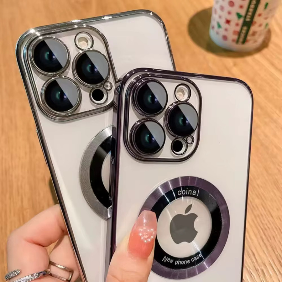 OEING MagSafe-kompatible transparente Schutzhülle für iPhone 11 bis iPhone 17 Pro Max Plus mit Handschlaufe in Silber - Bild 3