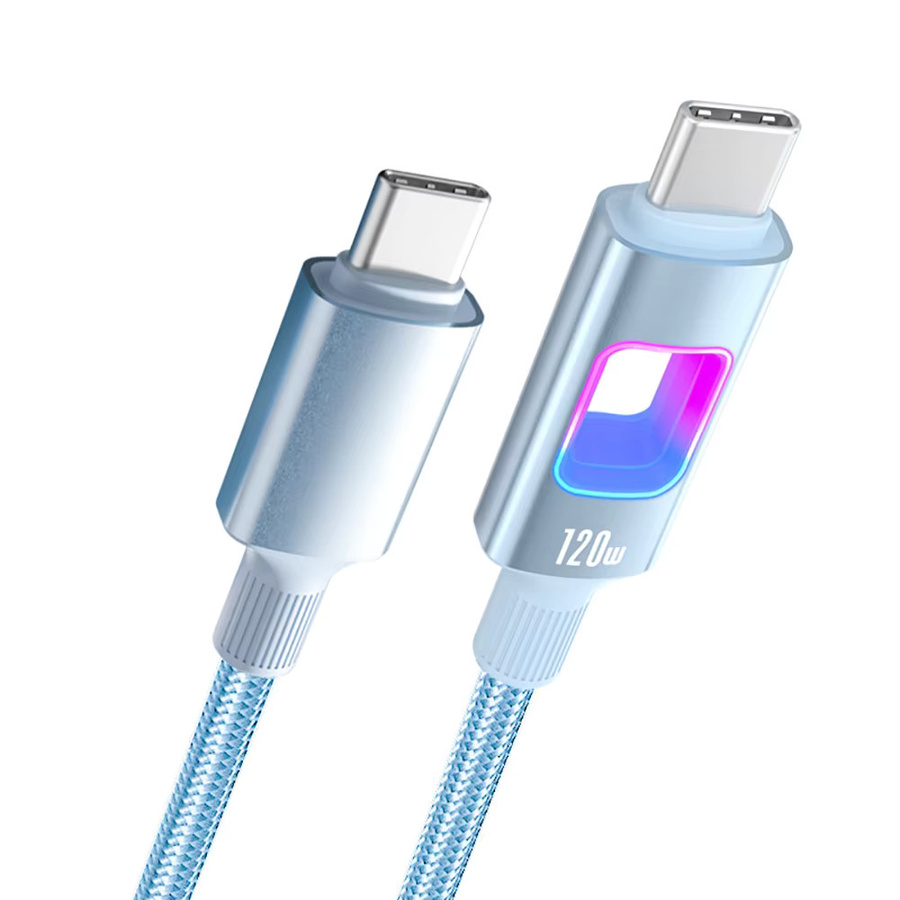 RGB USB-C zu Typ-C Schnellladekabel 120W in Schwarz für Android-Smartphones von Xiaomi, Huawei, Vivo, Oppo und Samsung - Bild 7