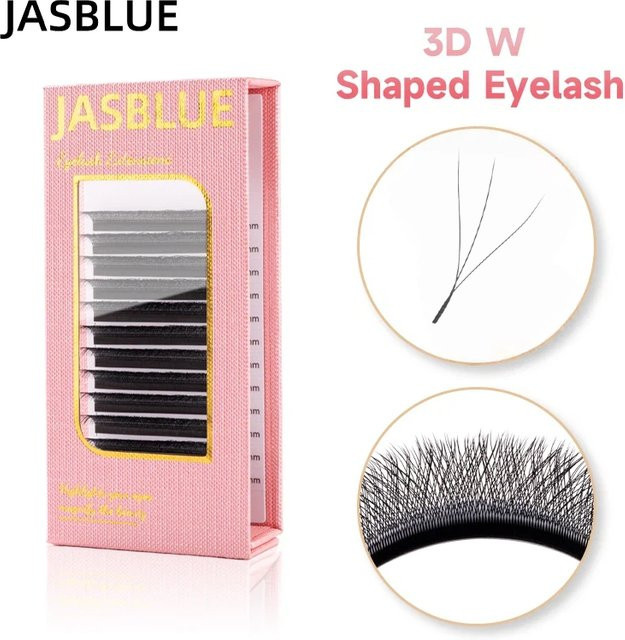 JASBLUE Wimpernverlängerung 3D W-Form, C/D Curl, 0,07 mm - Bild 1