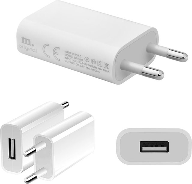 TAQKRED USB-Wandadapter Ladegerät 5W 5V 1A mit USB-A Anschluss in Weiß - Bild 1