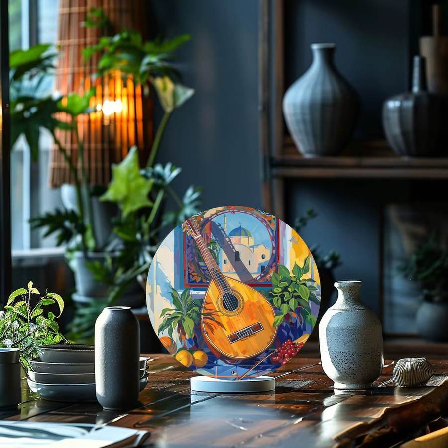 CIFBUY Metall-Wandschild Griechische Bouzouki Dekoration aus Eisen in Mehrfarbig für Garten, Bar und Fenster - Bild 4
