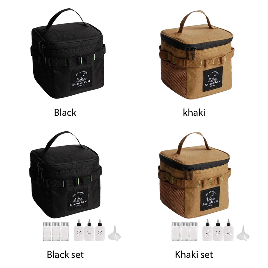 SUNDICK Gewürzflaschen-Set mit Aufbewahrungstasche aus Polyester für Camping und Reisen - Bild 2