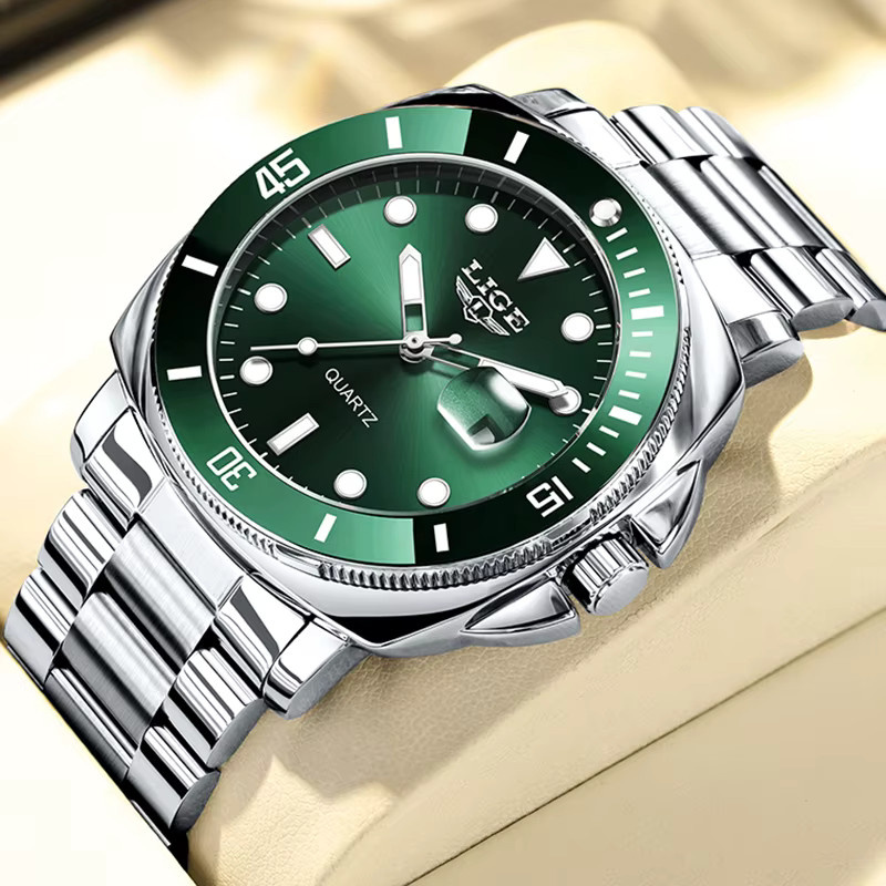 LIGE Armbanduhr Quarz, Edelstahl, Silber, Herren - Bild 5