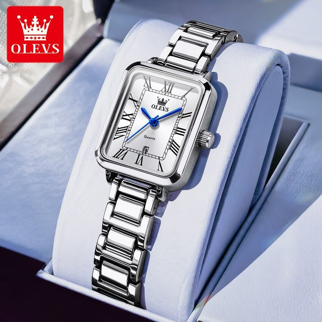OLEVS Armbanduhr Quarz, Edelstahl, Weiß, Damen - Bild 1