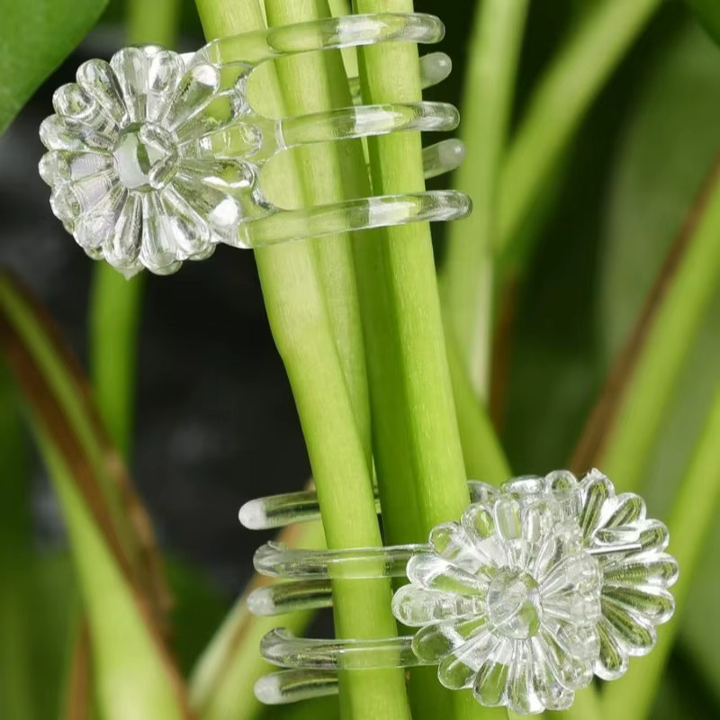 Wiederverwendbare Orchideen-Pflanzenstützclips aus transparentem Kunststoff zur Befestigung von Kletterpflanzen und Gartenranken, 30 Stück - Bild 3