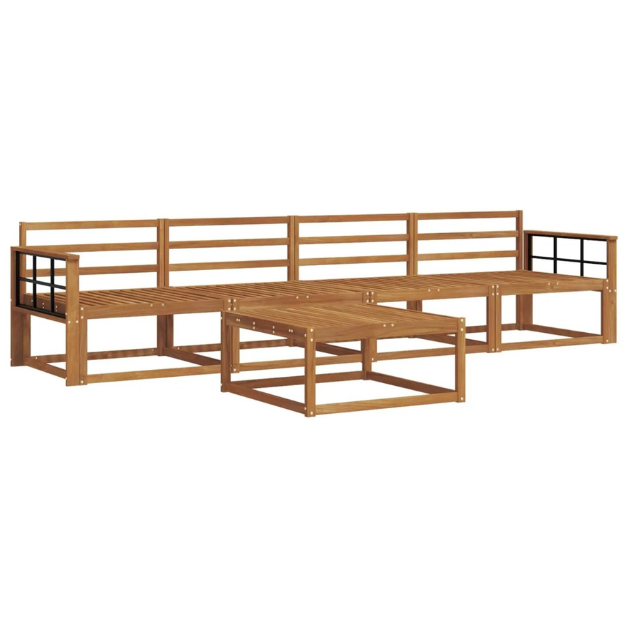 vidaXL Outdoor-Sofagarnitur 5-teilig aus Massivholz Akazie in Braun - Bild 2