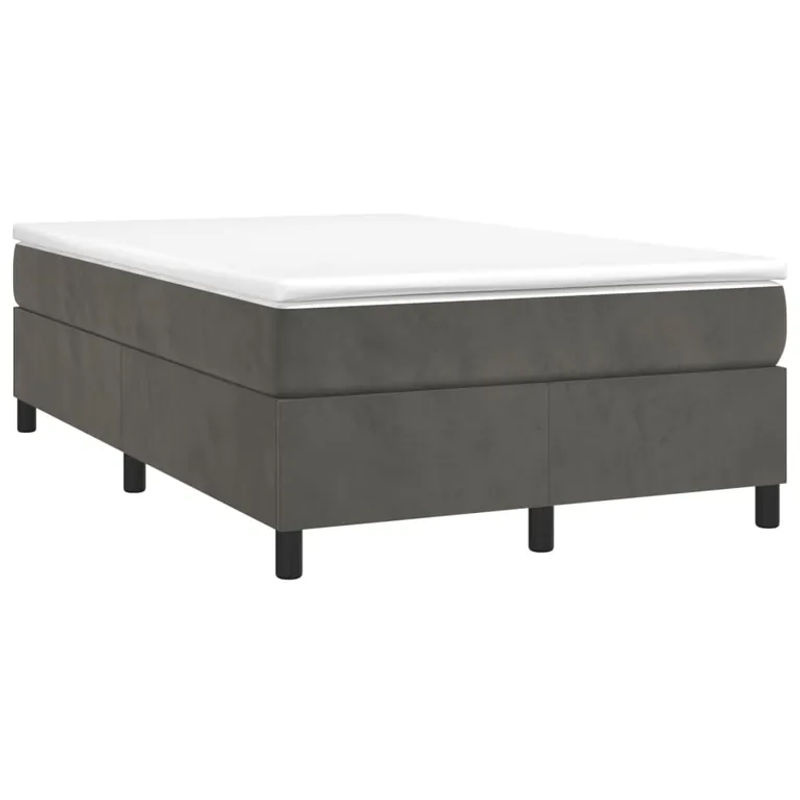 vidaXL Boxspringbett mit Matratze in Dunkelgrau aus Samt, Hybrid-Modell mit Taschenfederkern, B/T: 120 x 200 cm - Bild 2