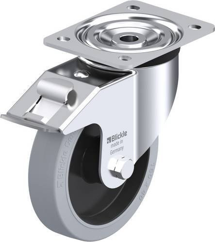 Blickle L-POEV 161R-FI-SG Lenkrolle mit Feststeller, Rad-Durchmesser: 160 mm, Tragfähigkeit: 320 kg, Farbe: Silber - Bild 1