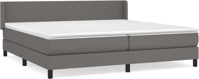 vidaXL Boxspringbett mit Matratze in Grau aus Kunstleder mit Taschenfederkern und Hybrid-System B/T/H: 200 x 200 x 78 cm - Bild 1