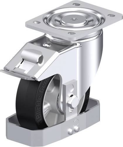 Blickle Stahlblech-Lenkrolle LH-ALEV 150K-FI-FS in Schwarz und Silber mit 150 mm Rad-Durchmesser und 400 kg Tragfähigkeit - Bild 1