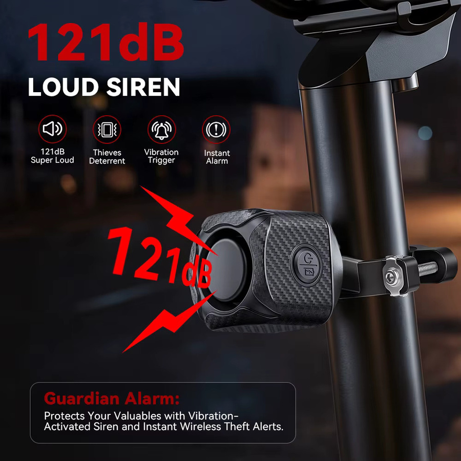 Awapow Kabelloser Ein- und Zwei-Wege-Vibrationsalarm in Schwarz mit 121 dB Anti-Diebstahl-Sensor für Motorrad, Fahrrad und Auto - Bild 3