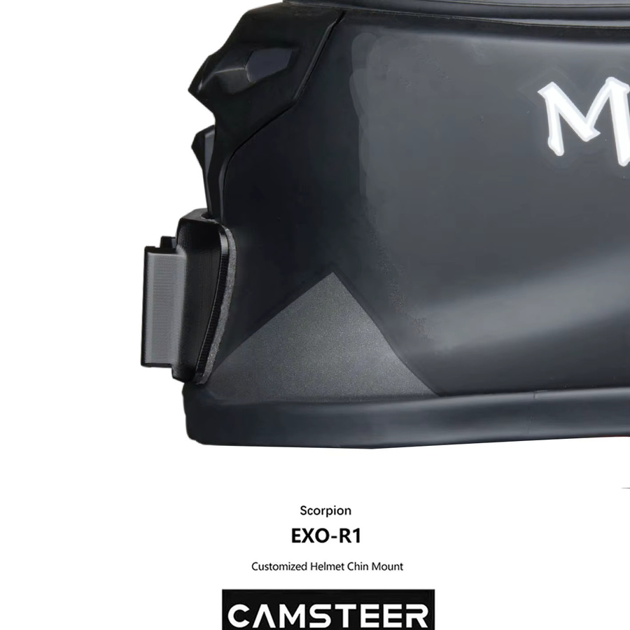 TUYU Maßgefertigte Aluminium-Helmkinnhalterung für Scorpion Exo R1 in Schwarz, kompatibel mit GoPro Hero 13 12 11, Insta360 X4, Ace Pro und DJI Action 4 5Pro Kameras - Bild 2