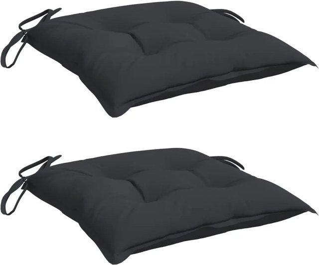 vidaXL Palettenkissen 2er Set Schwarz aus wasserabweisendem Oxford-Gewebe, B/T/H: 50 x 50 x 7 cm - Bild 1