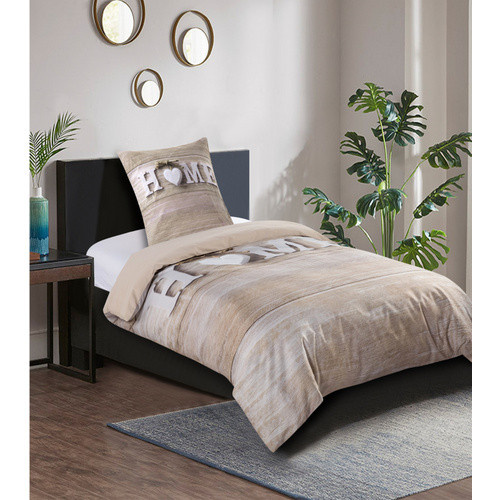 Sanilo Bettwäsche Home 2-teilig aus Baumwolle, braun/beige, B/H: 135 x 200 cm und 80 x 80 cm - Bild 2