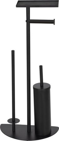 WENKO Stand-WC-Garnitur Cosenza Neo Schwarz Edelstahl