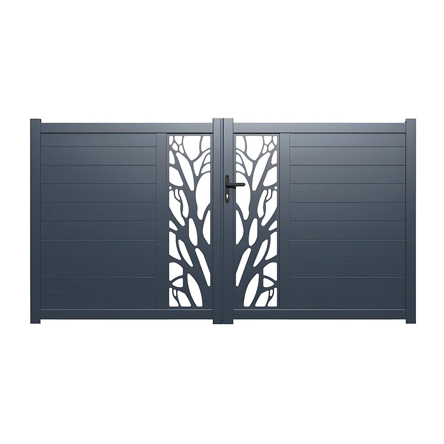Vente-unique Flügeltor Labrit II aus Aluminium in Anthrazitgrau, Breite: 301 cm - Bild 2