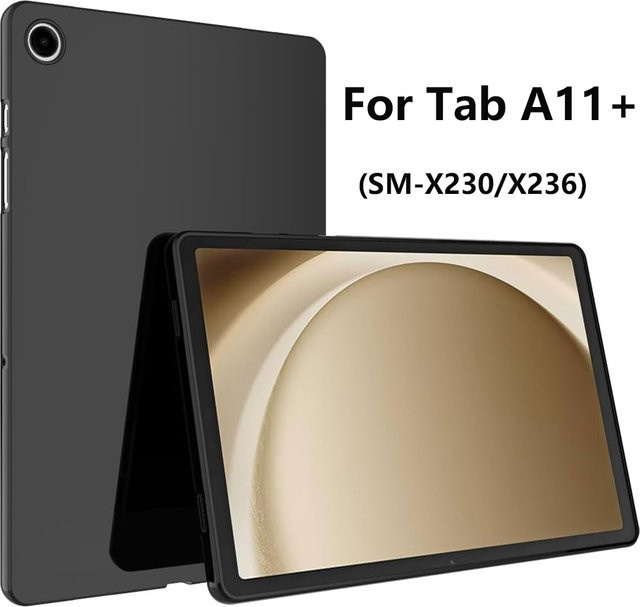 Silikonhülle für Samsung Galaxy Tab A11 Plus und A9 Plus SM-X230 X236, weiche TPU-Rückseite, rutschfest und kratzfest, Schwarz - Bild 1