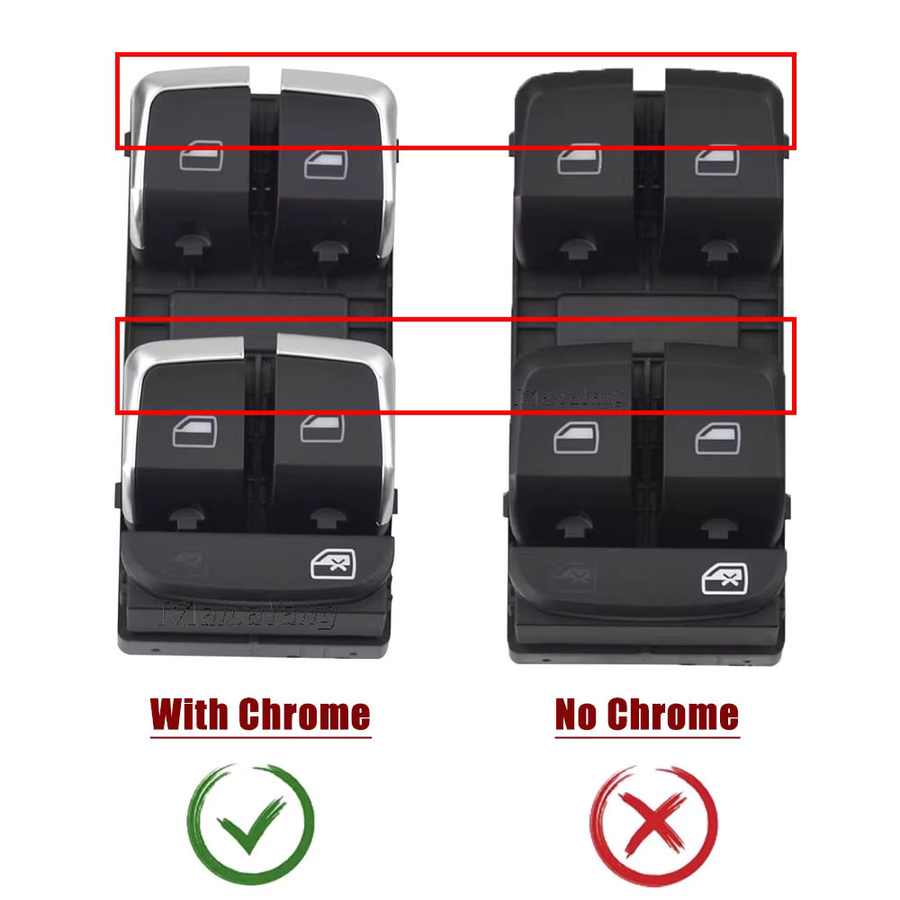 Malcayang Elektrischer Fensterheber-Hauptschalter in Schwarz für Audi A4 S4 B8 A5 Q5 A4 Allroad Quattro 8KD959851 8KD959855 - Bild 3